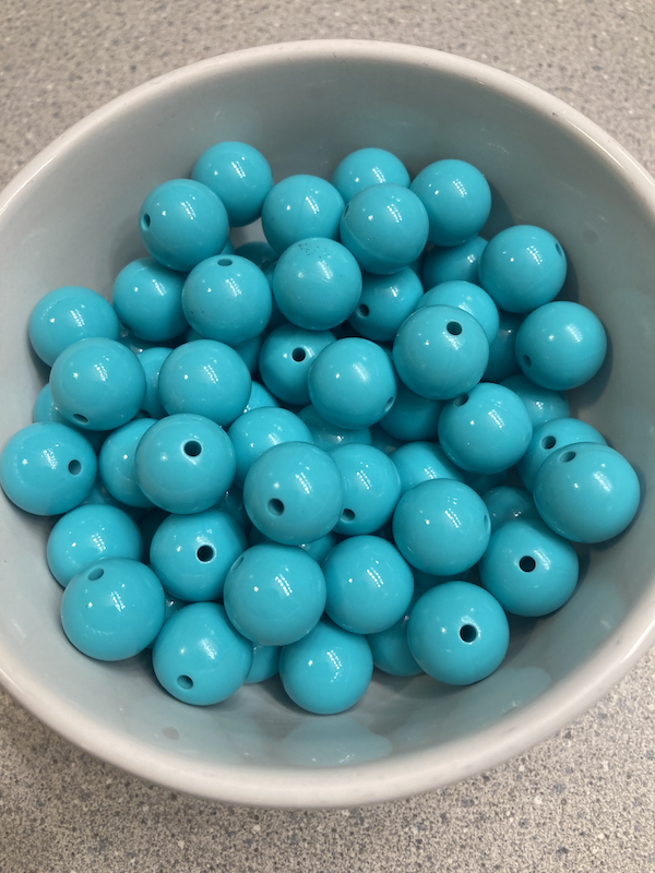 15mm Liquid Round Silicone Solids, Turquoise - Badger Bead Supply